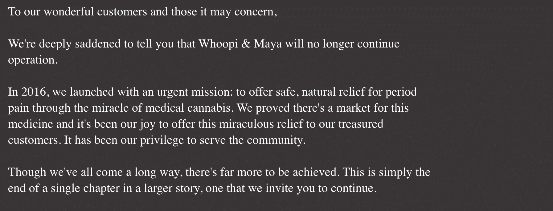 whoopi Goldberg cannabis business has closed down